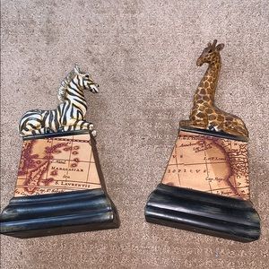 Zebra & Giraffe book end set